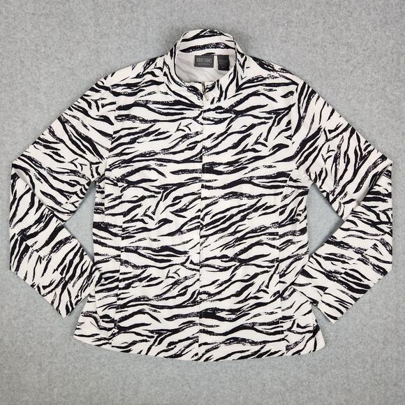Additions by Chico's Jacket Size 1 US Medium Zebra Print Pockets - Picture 3 of 10